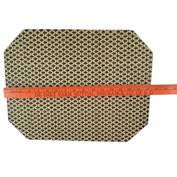 MCM Dried Flowers Plants Lace Glass Top Serving Tray with Handles Vintage - Picture 7 of 9